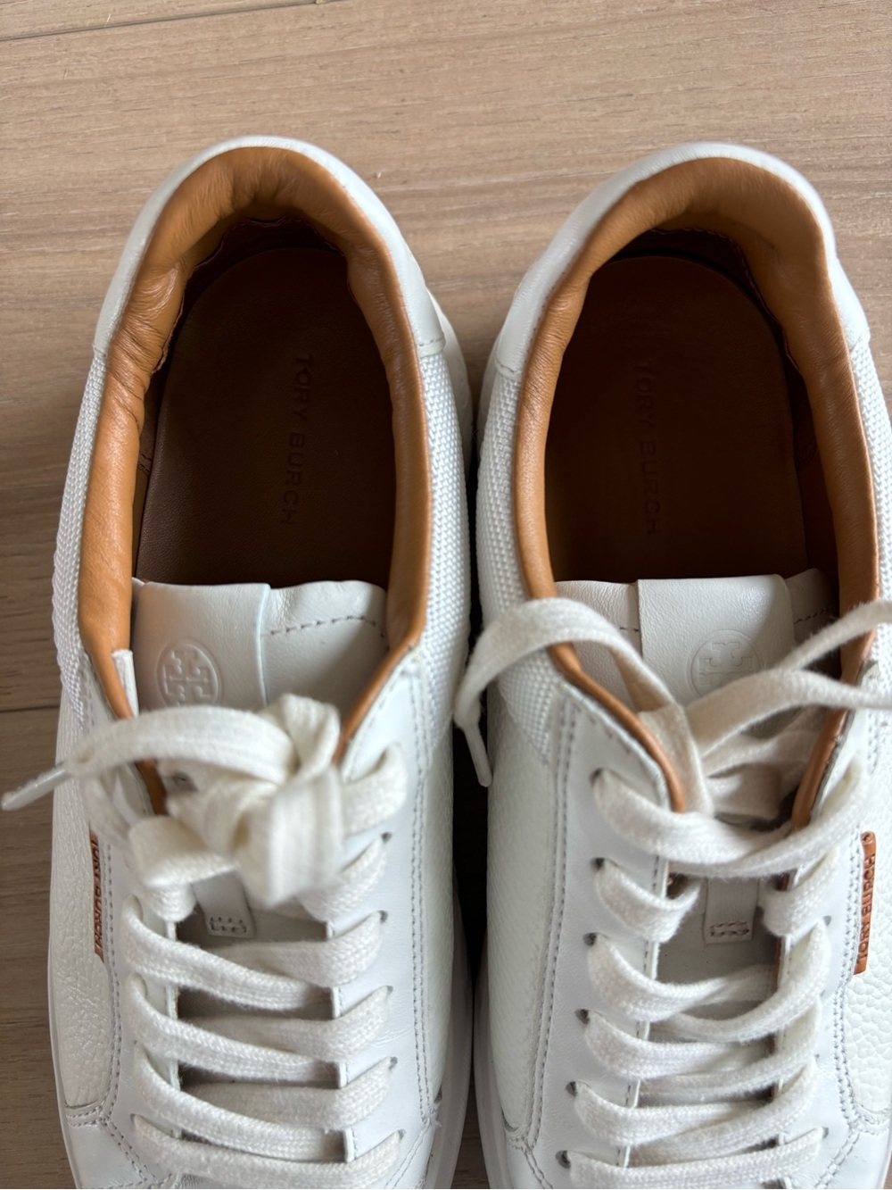 Tory Burch White Leather Low-Top Sneakers - Picture 3 of 7